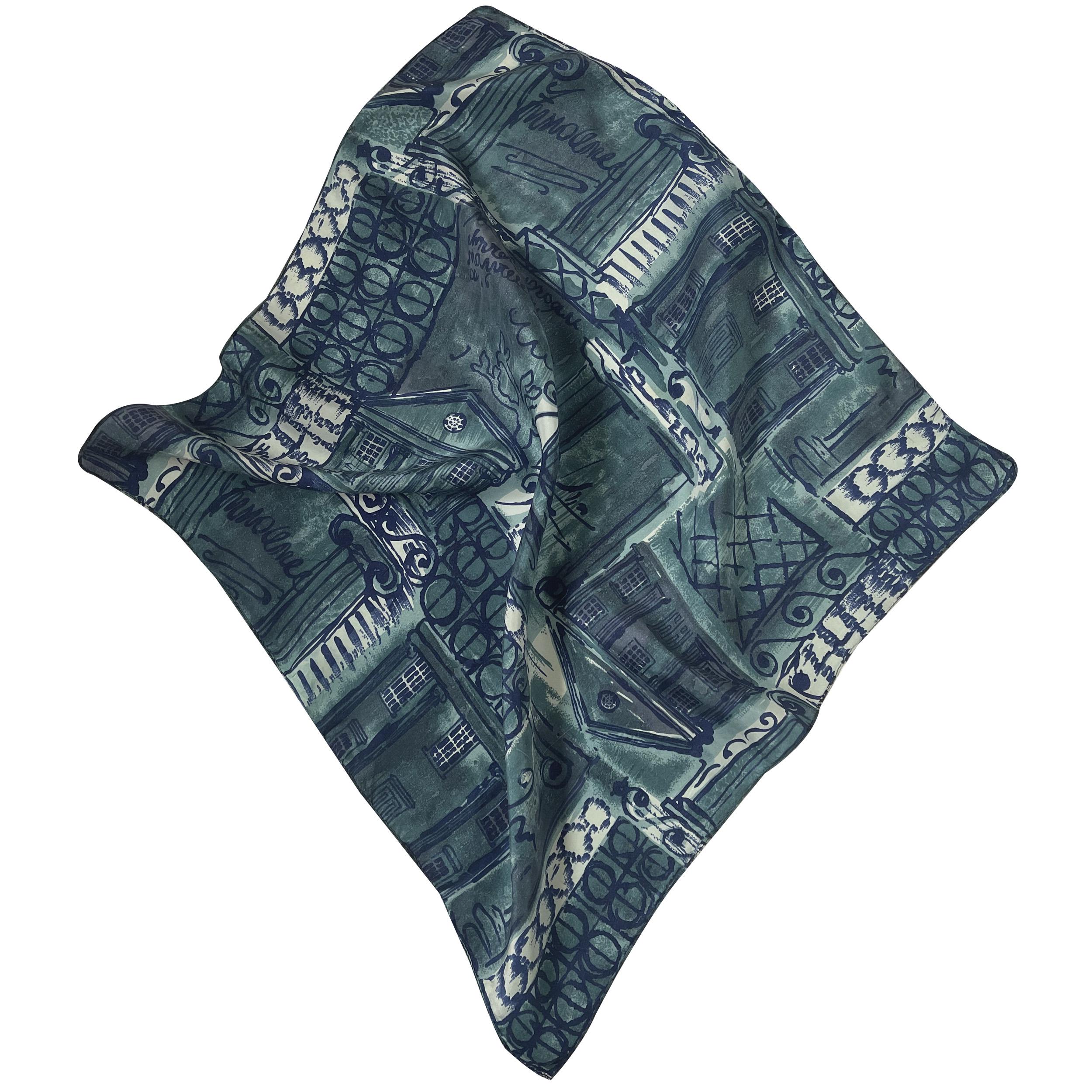 Натуральный шелковый платок Silk Route 50х50 см Синий (1258)