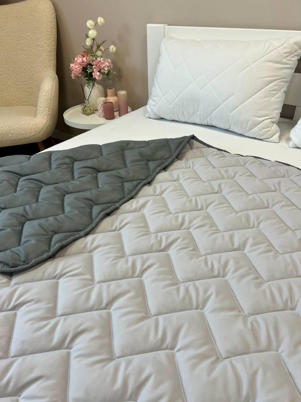 Одеяло для аллергиков с искусственным наполнителем двуспальное 180х210 см Серый (П4К-al-lito25-001-02) - фото 4