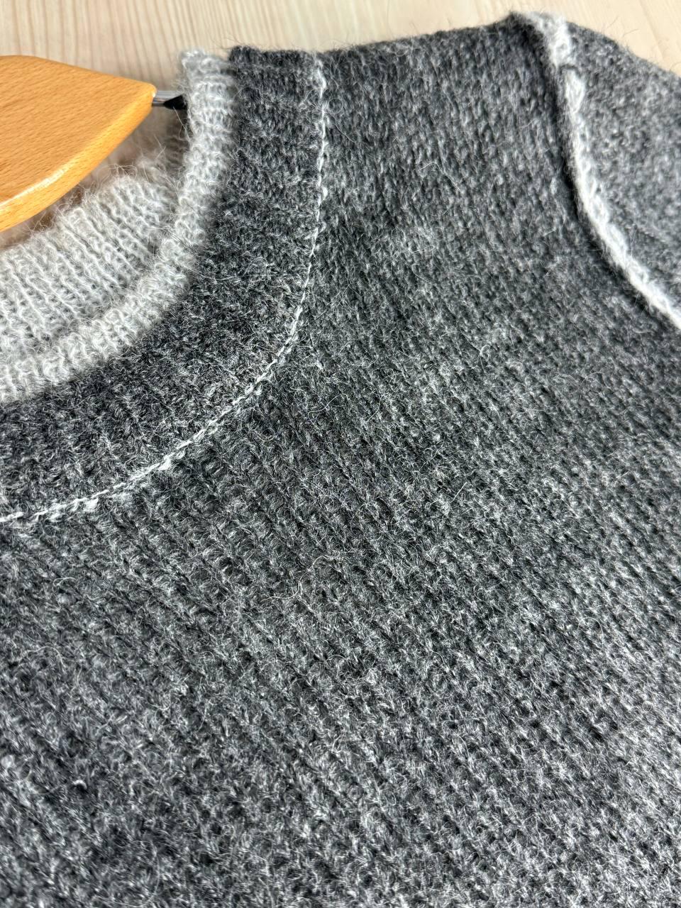 Светр жіночий A-N 8096 двошаровий в'язаний павутинка OS Сірий (5412) - фото 4 Светр жіночий A-N 8096 двошаровий в'язаний павутинка OS Сірий (5412) - фото 4