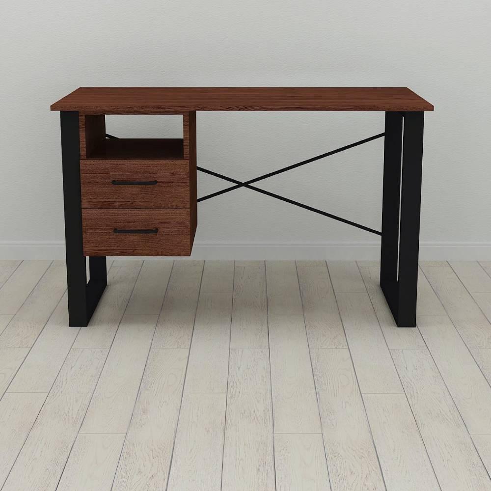 Письменный стол с ящиками Ferrum-decor Оскар металл/ДСП 16 мм 750x1200x700 мм Черный/Венге (FRD-105383) - фото 3