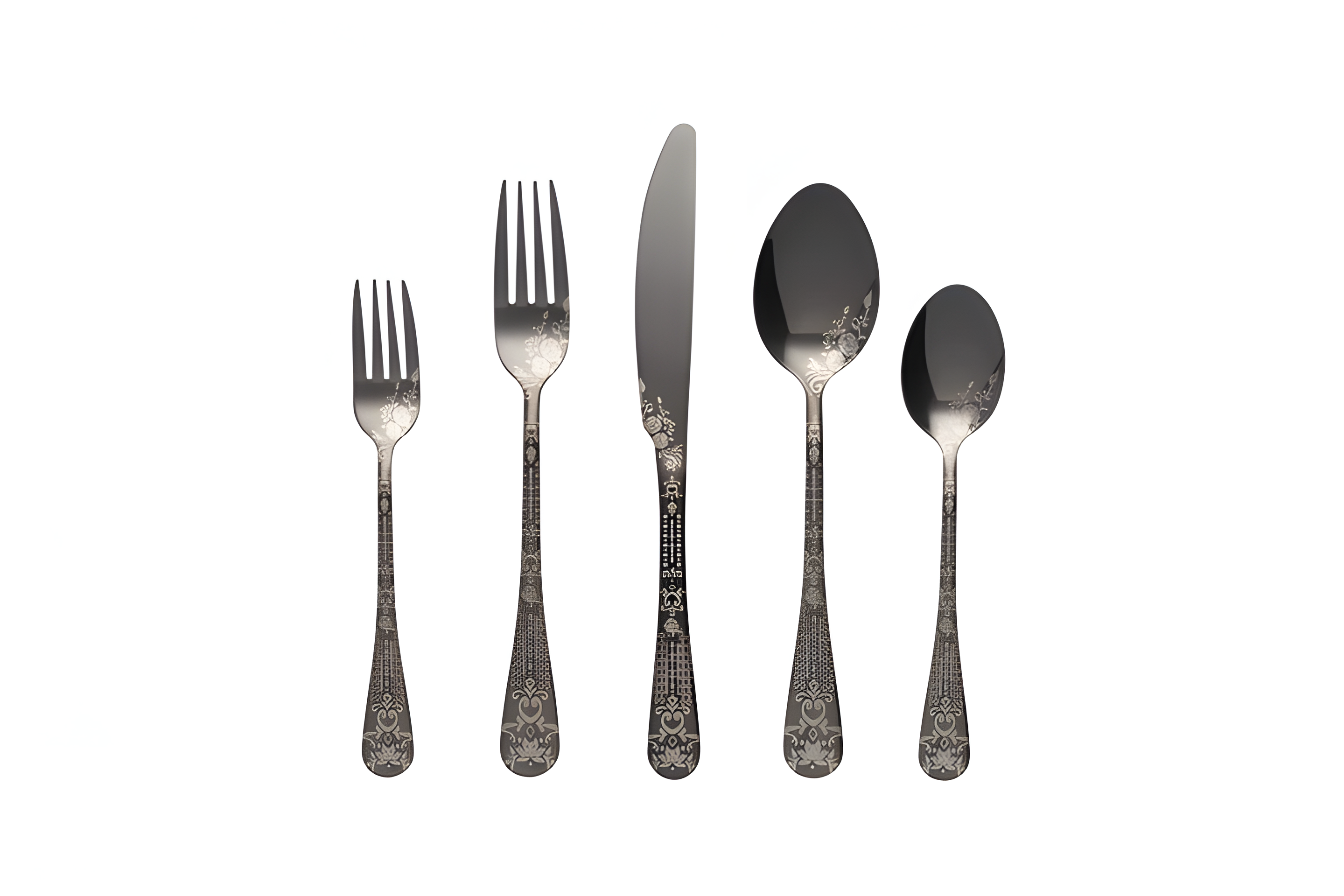 Набор столовых приборов KitchenTreasures на 4 персоны с узором из нержавеющей стали Черный (7770057) Набор столовых приборов KitchenTreasures на 4 персоны с узором из нержавеющей стали Черный (7770057)