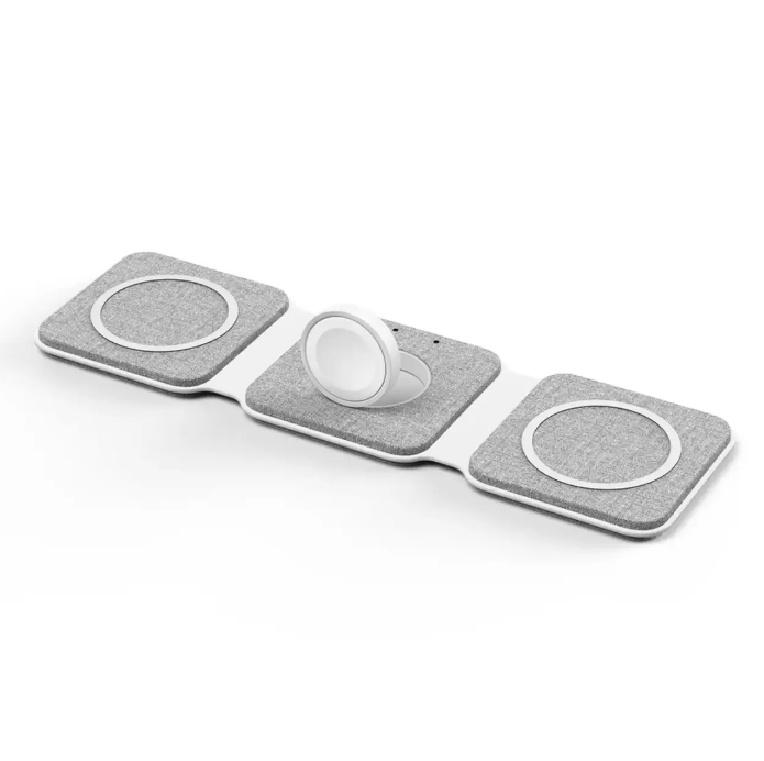 Зарядка беспроводная магнитная складная Magsafe W07 15W 3в1 для Iphone 14-12/Apple watch/Airpods (11254415)