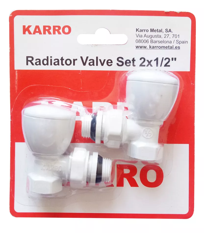 Комплект вентилей Karro KR 319+KR 319 для полотенцесушителей Белый (SQ-1011782)