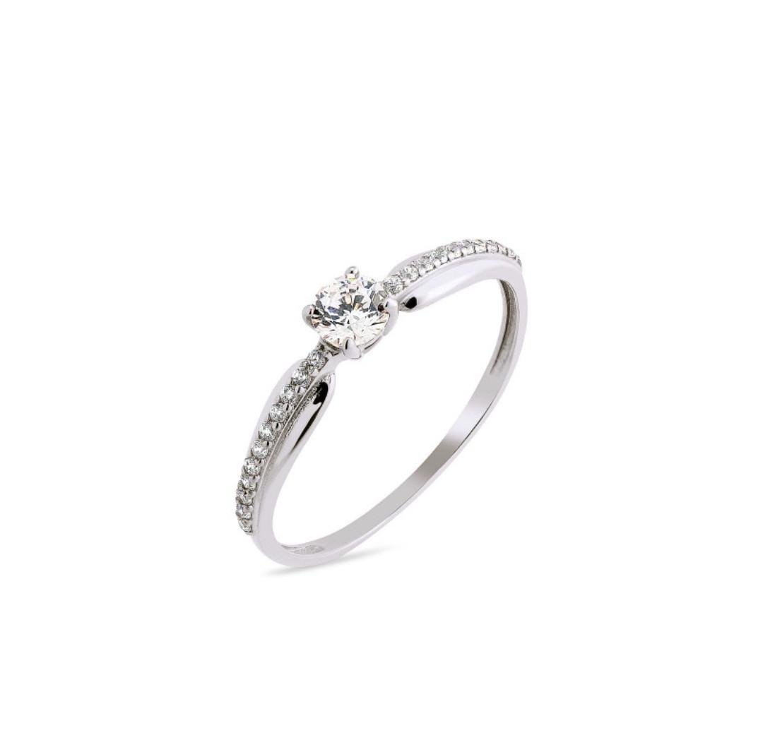 Каблучка із білими каменями срібло 925 проби родоване 1,38 г р. 18,5 (1521к) Каблучка із білими каменями срібло 925 проби родоване 1,38 г р. 18,5 (1521к)