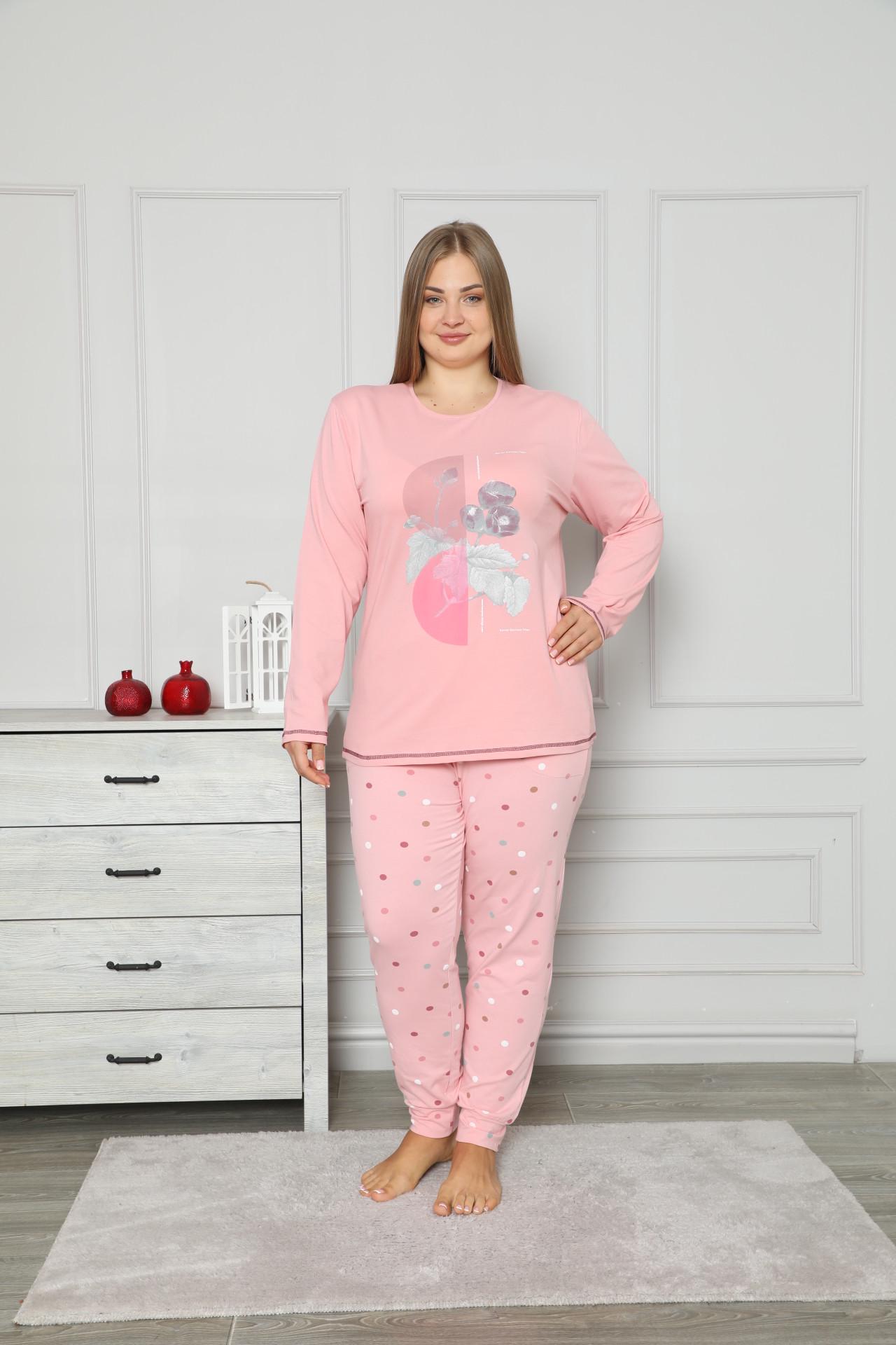 Пижама батальная Стася XXL Розовый (30036-ни)