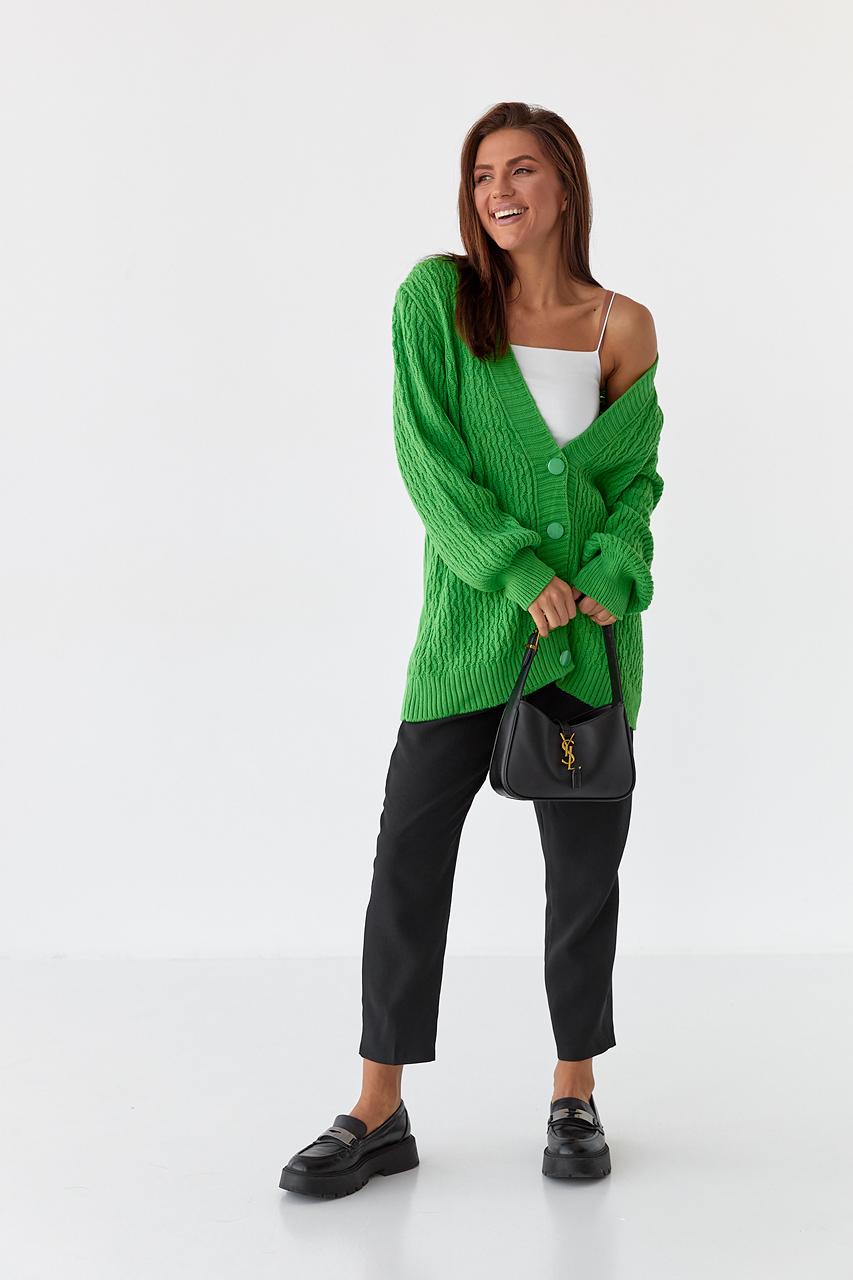 Кардиган удлиненный M Салатовый (9527890) - фото 3 Кардиган удлиненный M Салатовый (9527890) - фото 3