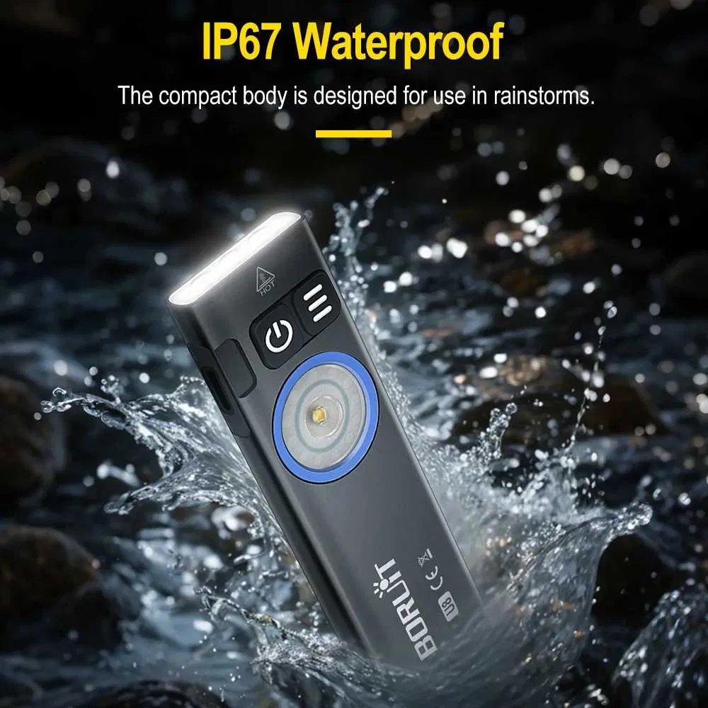 Ліхтар акумуляторний Boruit U8 EDC 650lm Type-C 1000 mAh IP67 Чорний (BORUIT-U8) - фото 2