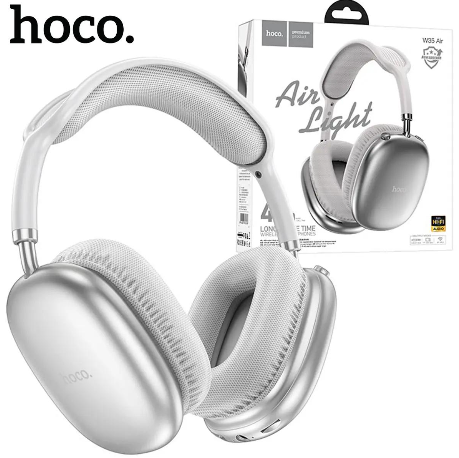 Навушники бездротові Hoco Triumph BT headphones W35 Air Silver BT5.3 AUX/TF 45h Срібний - фото 7