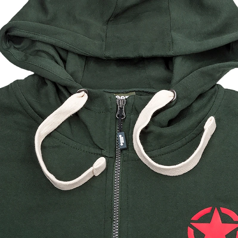 Толстовка мужская JEEP HOODED SWEATSHIRT FULL ZIP STAR&JEEP M Хаки (O102572-E848 M) - фото 3