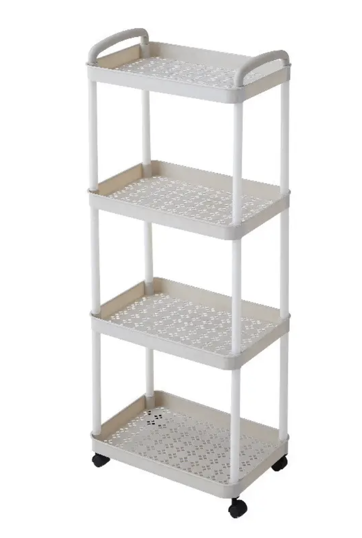 Этажерка пластиковая напольная 4 полки 102х36х24 см Белый (23786096)
