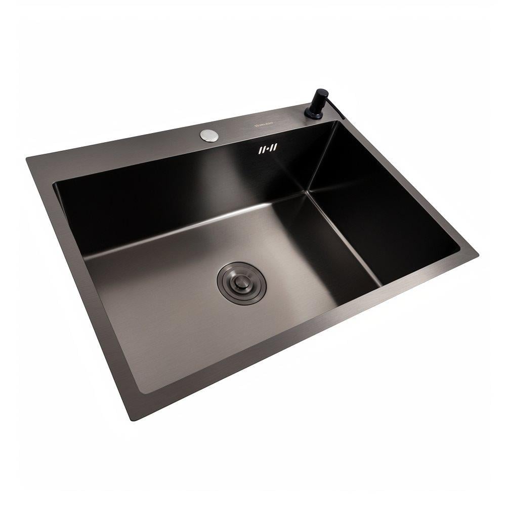 Мийка для кухні Valeso Handmade PVD сифон круглий 3,0/0,8 70х50 см Чорний (24902533) - фото 2 Мийка для кухні Valeso Handmade PVD сифон круглий 3,0/0,8 70х50 см Чорний (24902533) - фото 2