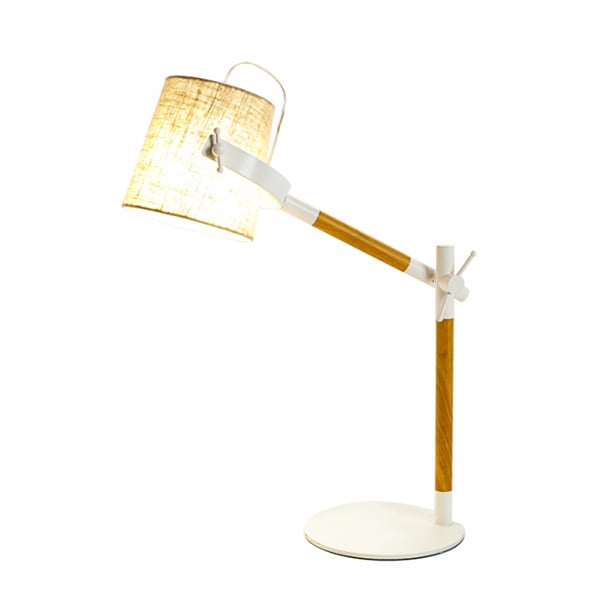 Лампа настольная Flora с абажуром и регулируемой ножкой Белый (ZD025T)