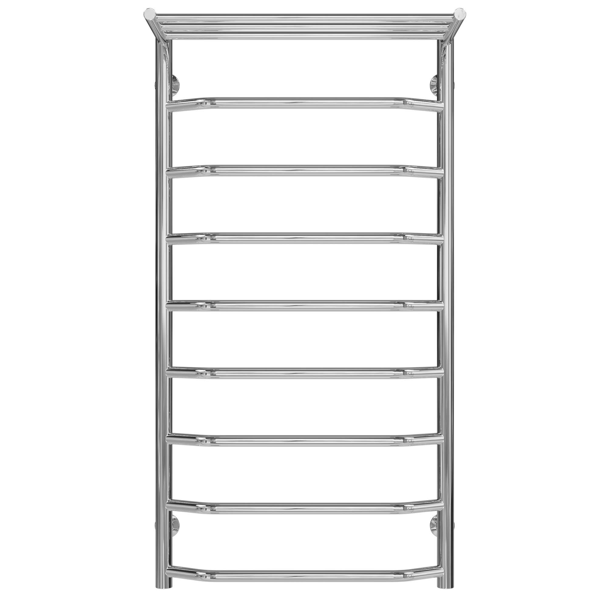 Полотенцесушитель водяной с полкой Deffi Трапеция П9 нижнее подключение нержавеющая сталь 500х1000 мм Хром (C.TP.100.50.9.C.A)