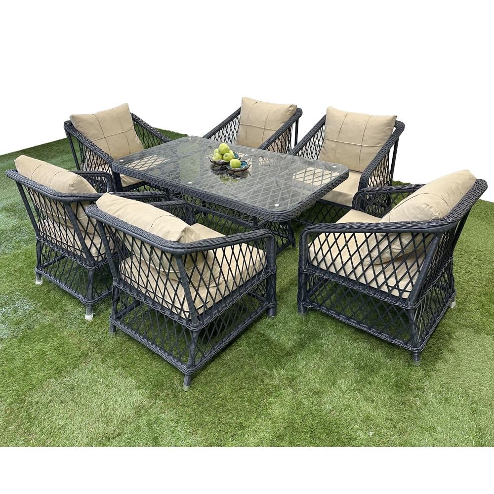 Комплект садових меблів SNMZ MILAN 6 штучний ротанг Антрацитовий/Бежевий