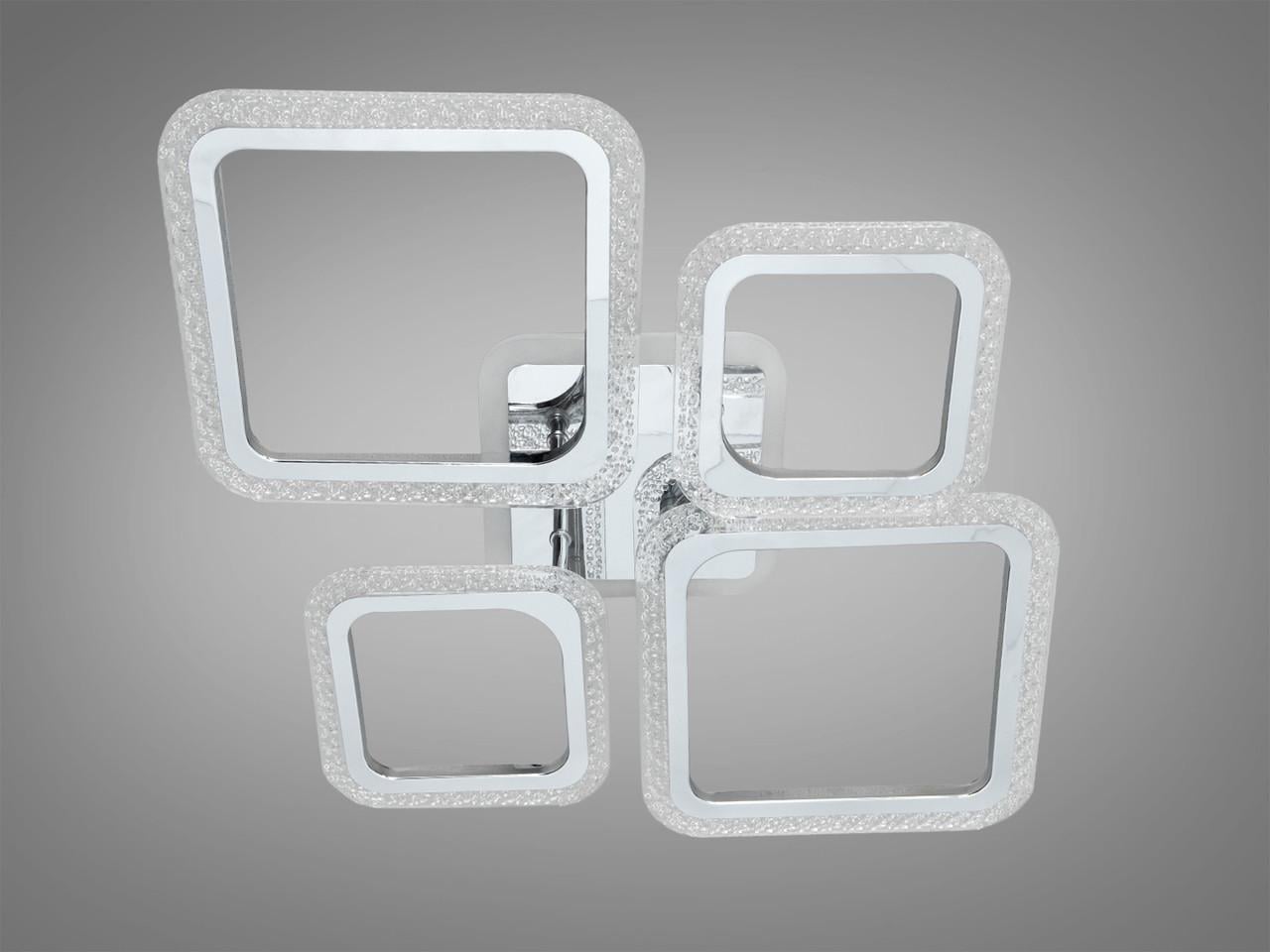 Люстра светодиодная 4 модуля с пультом и димером Хром (A8170/2+2HR LED 3color dimmer)