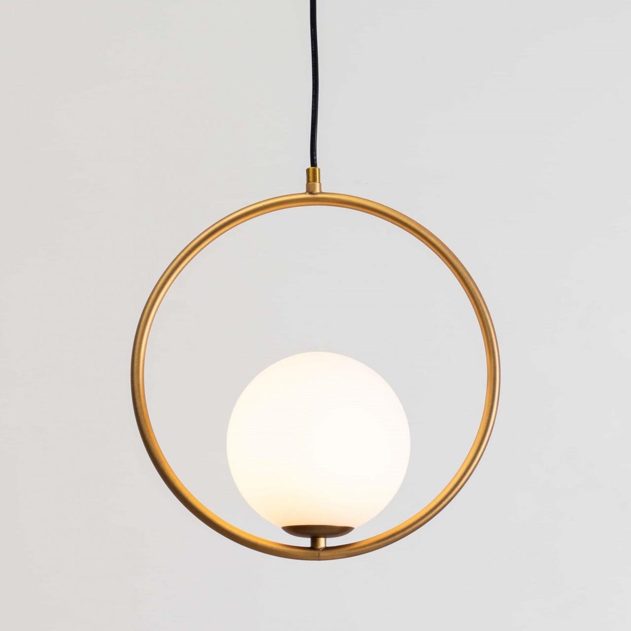 Підвісний світильник Sirius з круглим металевим каркасом під одну лампу Е27 Бронзовий (Ш 2003/1AB) - фото 6