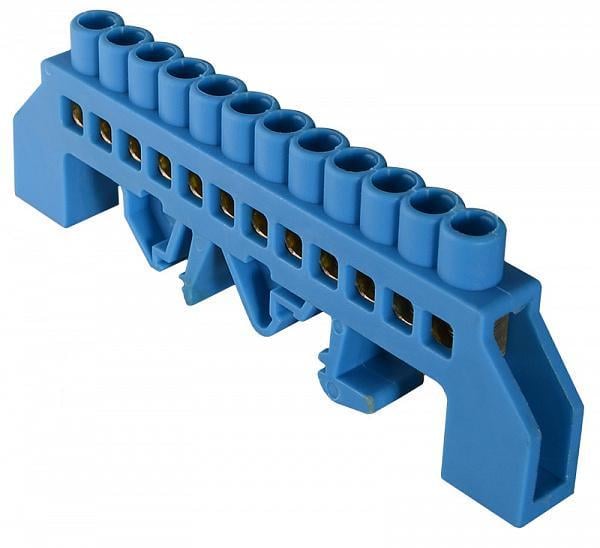 Шина нулевая АСКО-Укрем ВС-3А 12 отверстий 6х9 мм медь в корпусном изоляторе универсальная (A0150120057)