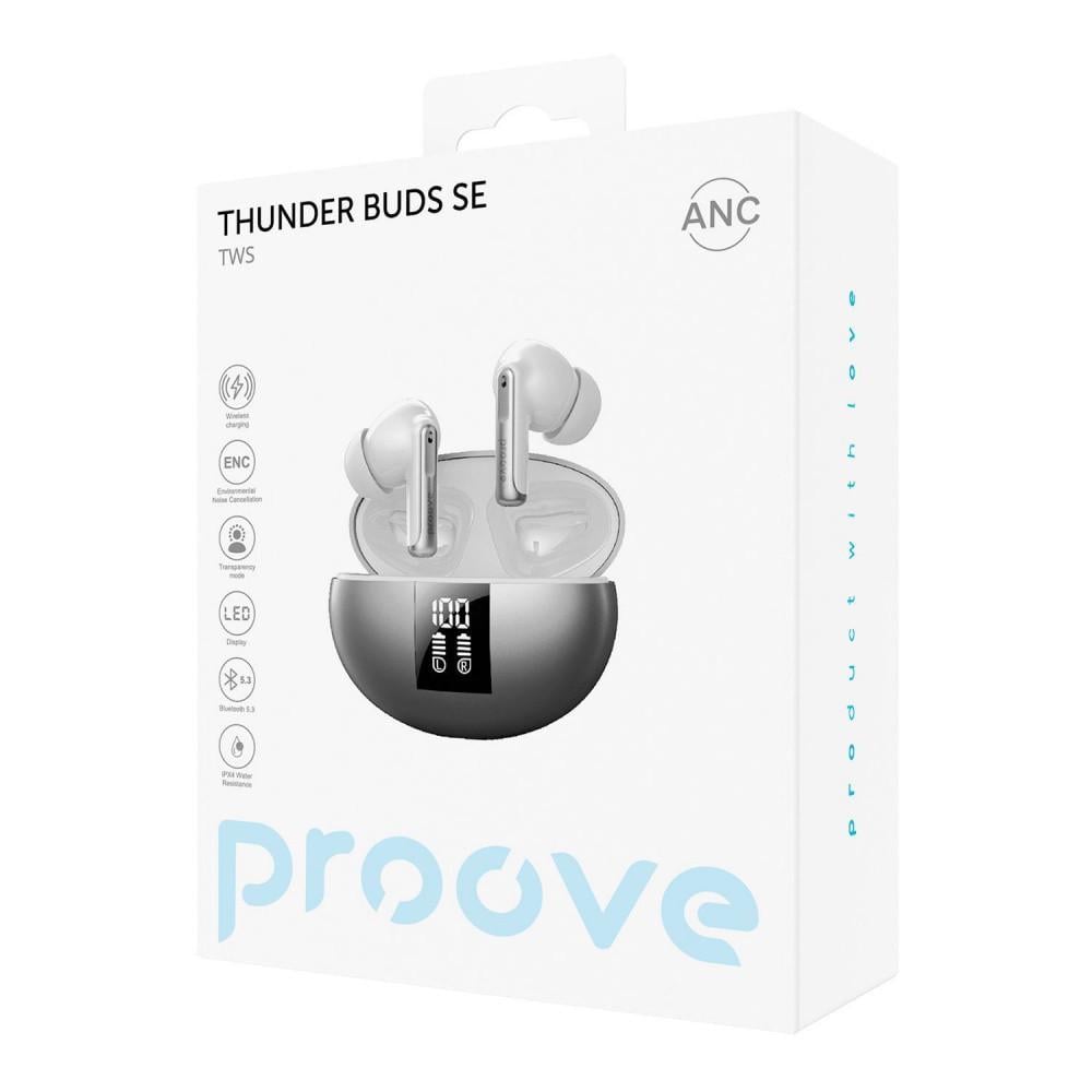 Наушники беспроводные Proove Thunder Buds SE TWS with ANC APP Silver - фото 3