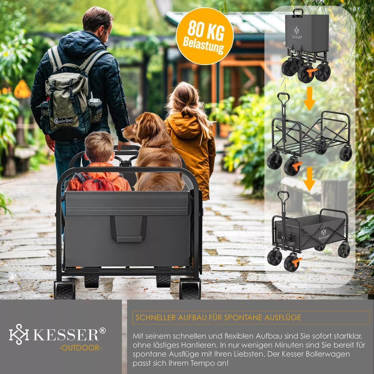 Тачка садово-строительная KESSER Oxford 600D 80 кг 90х52х102 см (4255598323062) - фото 7 Тачка садово-строительная KESSER Oxford 600D 80 кг 90х52х102 см (4255598323062) - фото 7