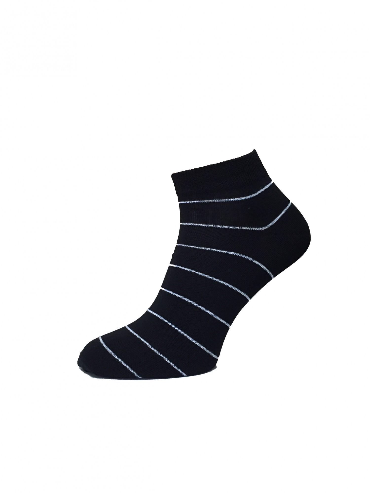 Носки Новая пара 464-348 короткие р. 39-41 Черный в тонкую полоску(2348046419089)