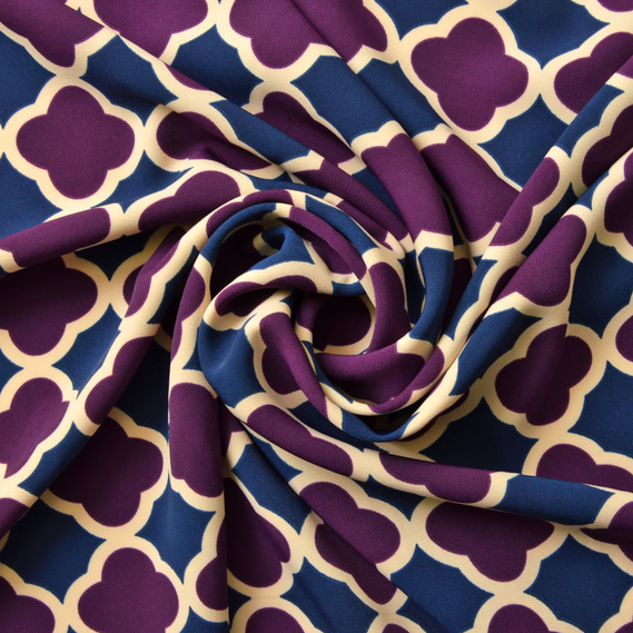 Ткань костюмная креп IDEIA Prada Мeri Абстракция 1,5 м Фиолет (2200004117478)
