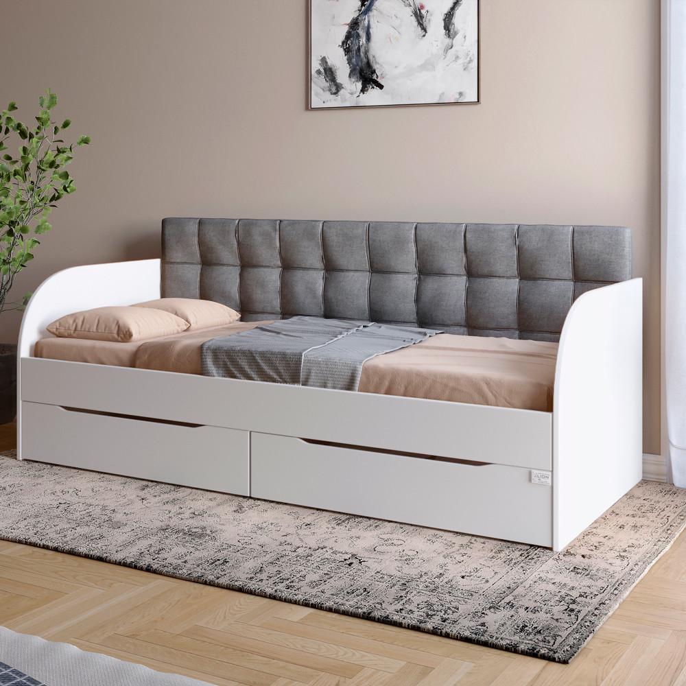 Кровать детская односпальная Lion Л-7 с ящиками и ламелями 90x200 см Нимфея Альба (LION-041005)