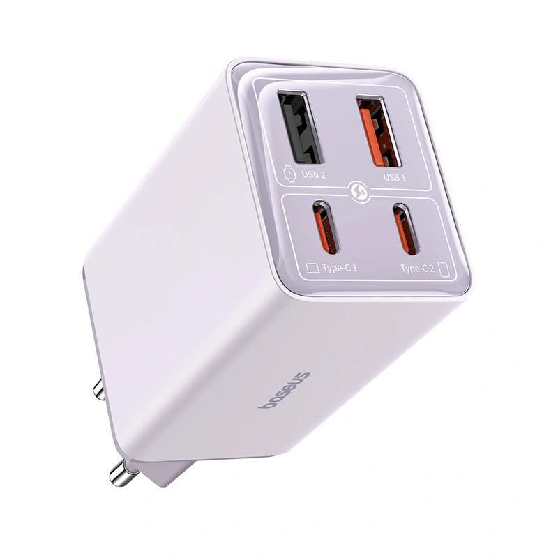 Зарядний пристрій мережевий BASEUS GaN6 Pro OS 65W 2USB-A/2C з кабелем Type-C to Type-C P10162701 Star Purple (00000070601_4)