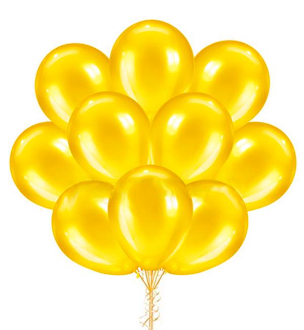 Воздушные шары Set 10 шт. Ø 28 см Желтый металлик