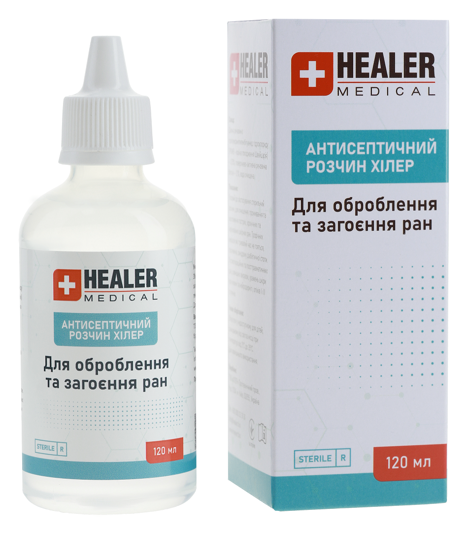 Антисептичний розчин для оброблення та загоєння ран HEALER MEDICAL 120 мл