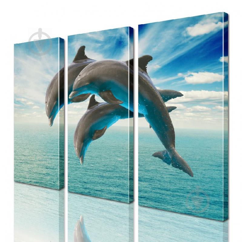 Модульная картина Дельфины ADJ0101 размер 95 х 120 см