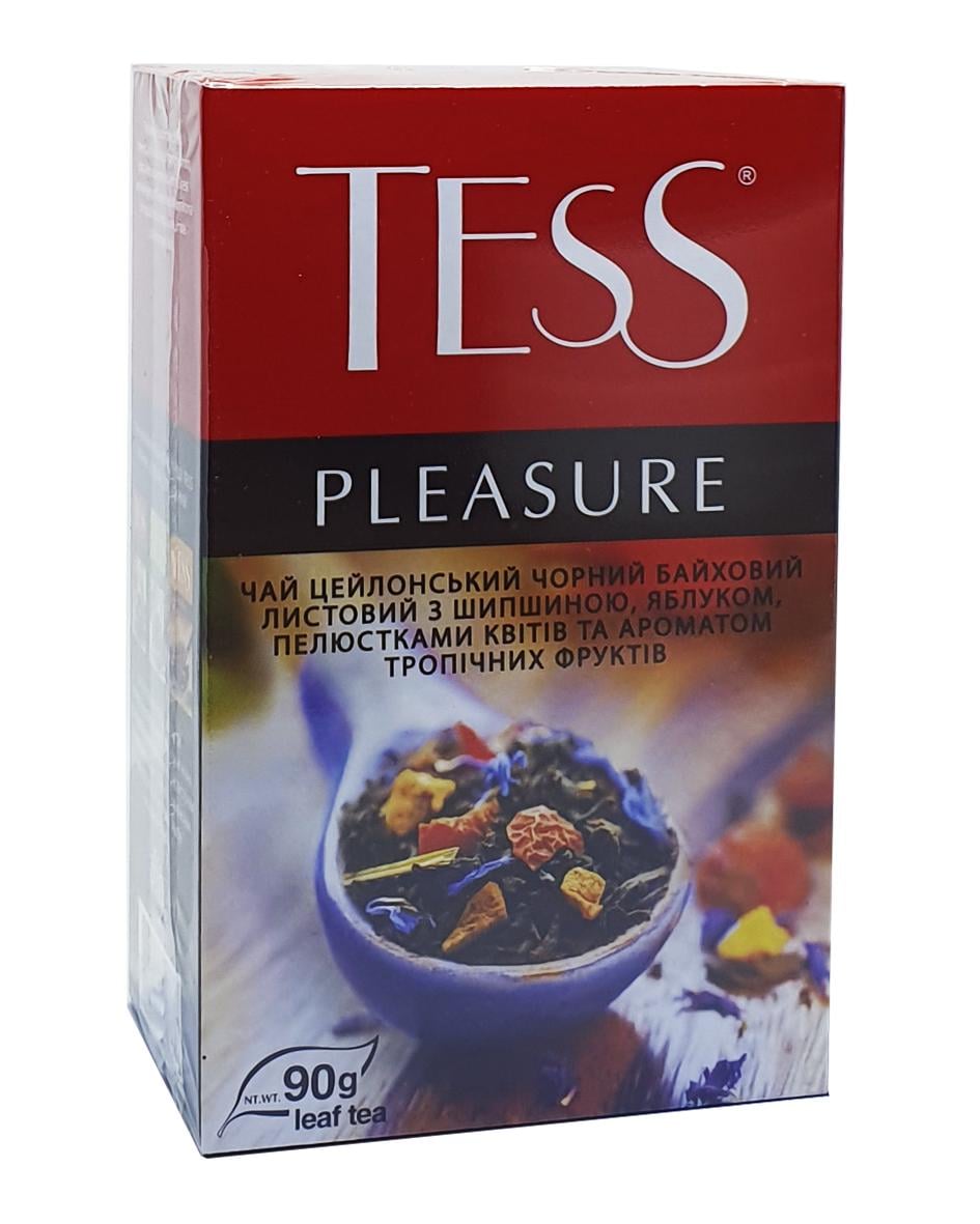 Чай чорний Tess Pleasure з шипшиною, яблуком і пелюстками квітів 90 г (722)