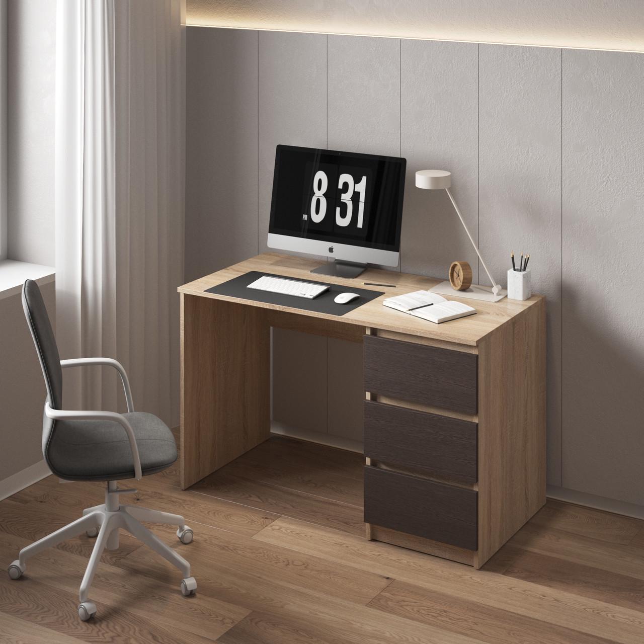 Стол компьютерный с тумбой Вайс R-1 1200х600х755 мм Дуб Сонома-Венге Темный фасад (30435087) - фото 1 Стол компьютерный с тумбой Вайс R-1 1200х600х755 мм Дуб Сонома-Венге Темный фасад (30435087) - фото 1