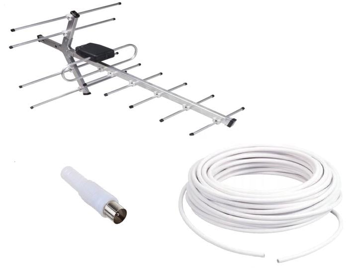 Антенна внешняя Волна 1-0.6 50 км/кабель 10 м/штекер комплект для эфирного и цифрового телевидения стандарта DVB-T2