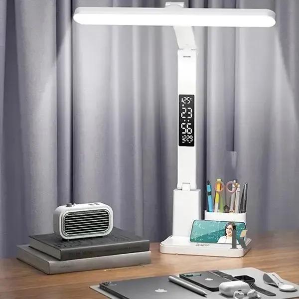 Лампа настольная LED с часами аккумуляторная USB 6 Вт Белый (801S) - фото 4 Лампа настольная LED с часами аккумуляторная USB 6 Вт Белый (801S) - фото 4