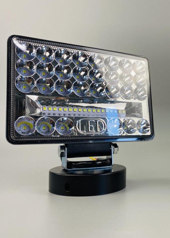 Фара Led прямоугольная 144W 6000K 48 диодов ближний/дальний облегченный корпус 15х11х3 см