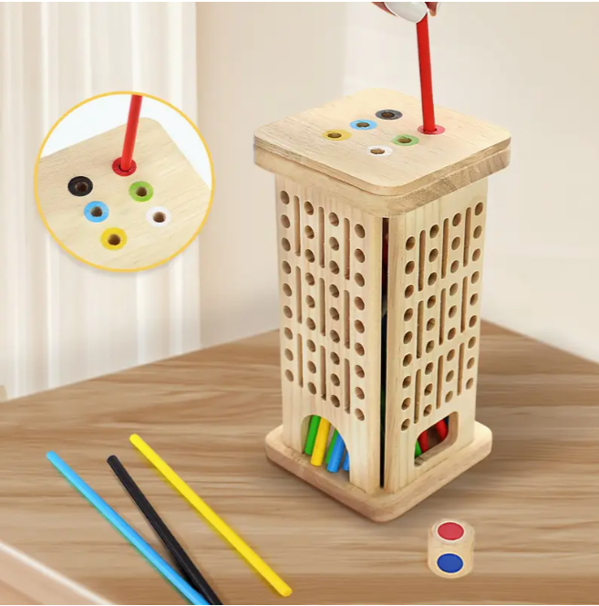 Настольная игра логическая из дерева Учим цвета и моторику с палочками и кубиком от 3 лет (826) - фото 7 Настольная игра логическая из дерева Учим цвета и моторику с палочками и кубиком от 3 лет (826) - фото 7
