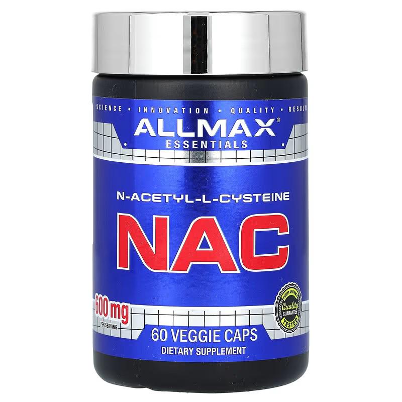 Ацетилцистеин N AllMax Essentials NAC 600 mg 60 вег. капс.