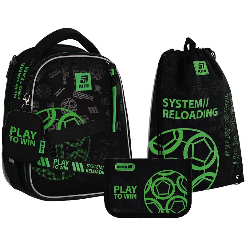 Набір шкільний рюкзак з пеналом та сумкою для взуття KITE SET_K25-555S-2 Play&Win (000995182)