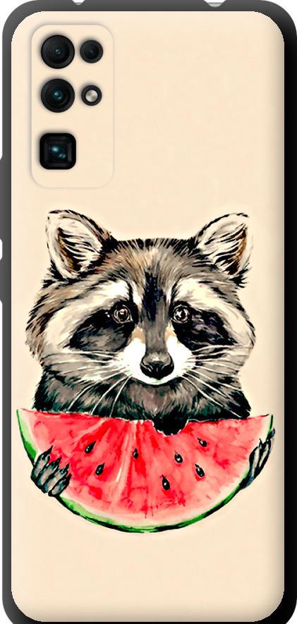 Чехол на Huawei Honor 30 Енотик с арбузом (4605b-1921-42517)