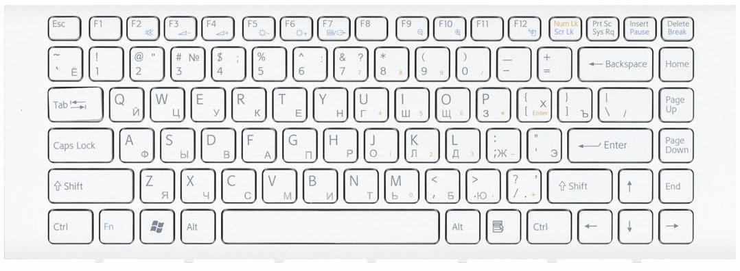 Клавиатура для ноутбука Sony Vaio VPC-EA White Frame White