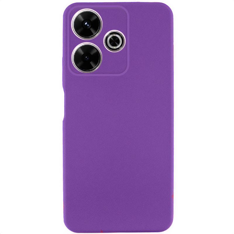 Противоударный чехол TPU GETMAN Liquid Silk Full Camera для Xiaomi Redmi 13 4G / Poco M6 4G Фиолетовый / Purple