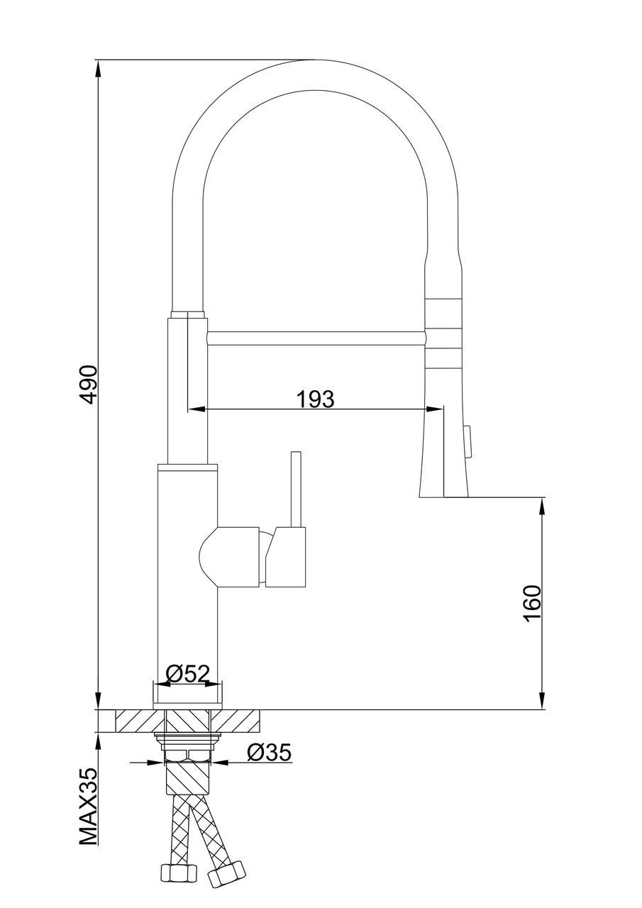 ᐉ Смеситель для кухни Frap H52 F4452-6 с гибким изливом 2 режима Серый ...