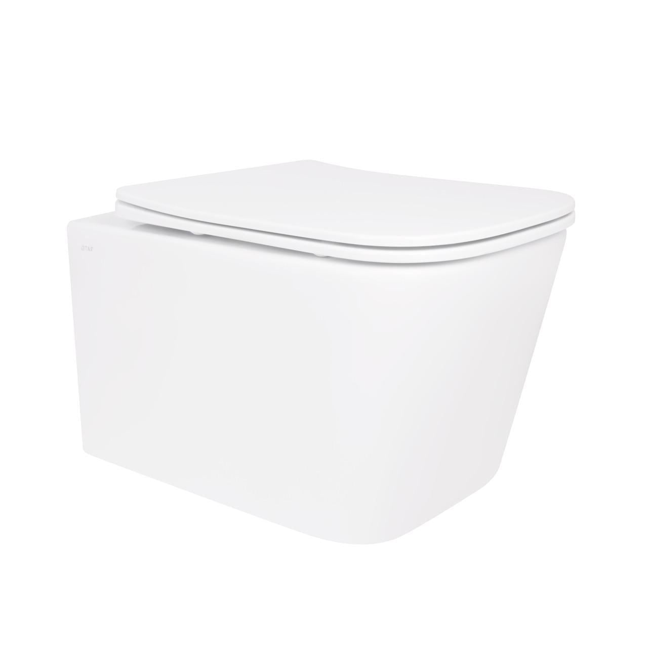 Унитаз подвесной Qtap Crow безобедочный с сиденьем Soft-close (QT05335171W) Унитаз подвесной Qtap Crow безобедочный с сиденьем Soft-close (QT05335171W)