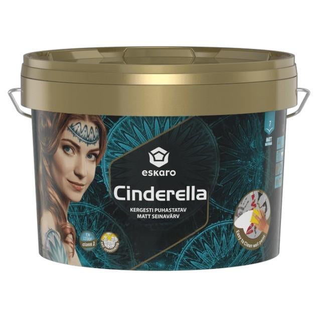 Фарба матова для стін Eskaro Cinderella особливо стійка до забруднення біла А база 9 л (1809200043)