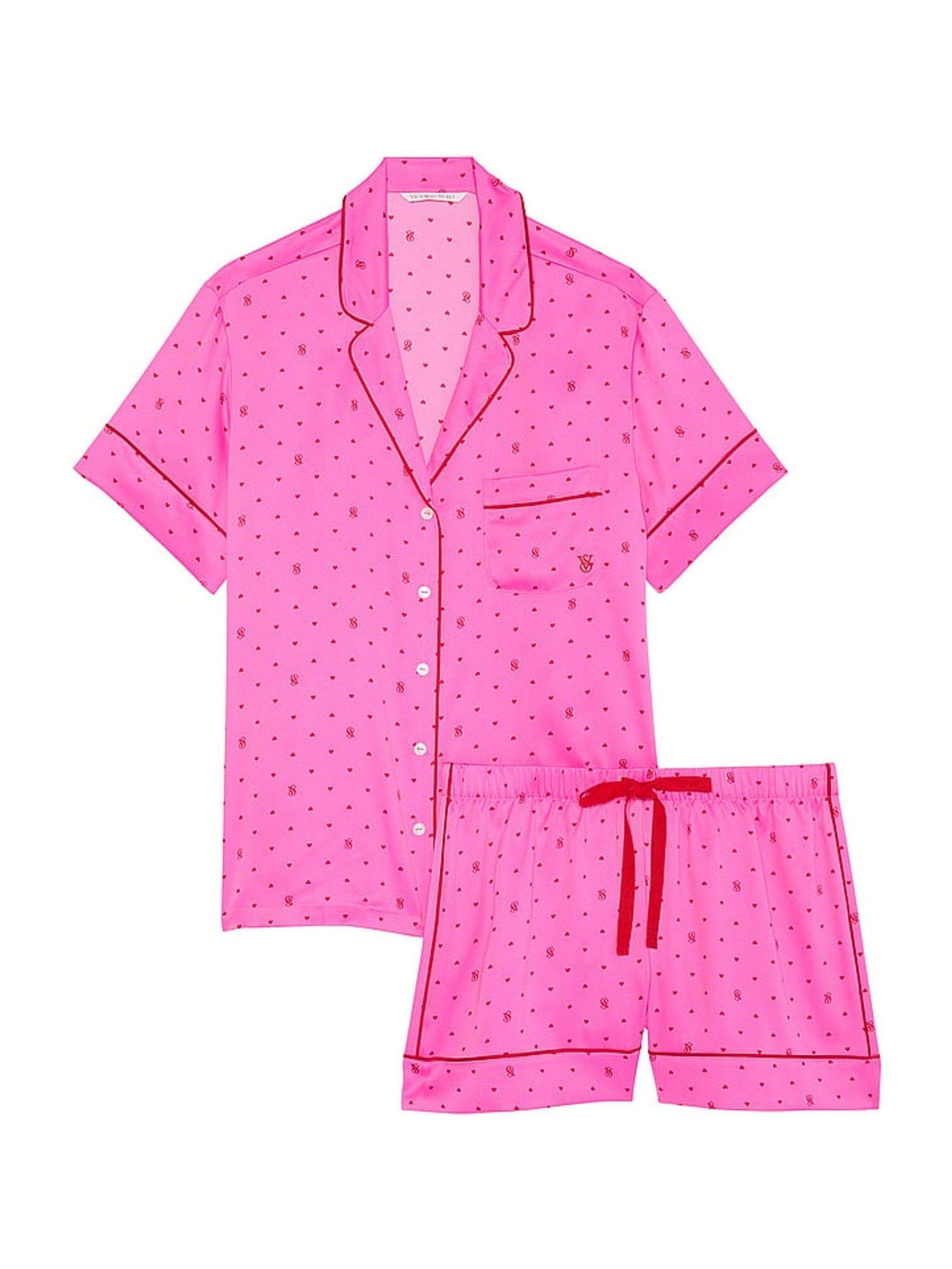 Піжама сатинова сорочка/шорти Victoria's Secret Glazed Satin Short Pajama Set S Рожевий (26985659) - фото 3 Піжама сатинова сорочка/шорти Victoria's Secret Glazed Satin Short Pajama Set S Рожевий (26985659) - фото 3