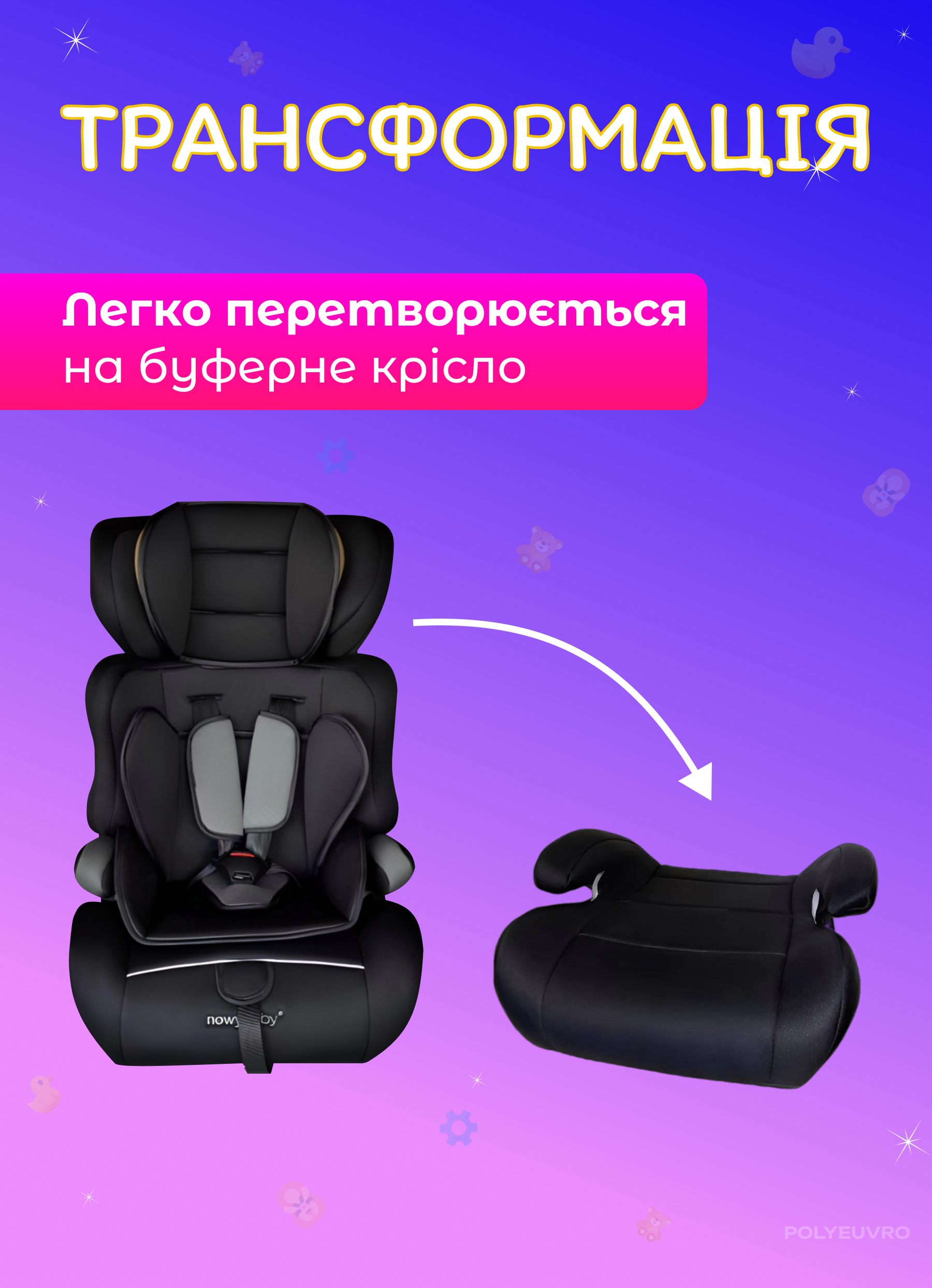 Автокресло Gifted Baby HD штатный ремень группа 1/2/3 9-36 кг (791ccc0c) - фото 3