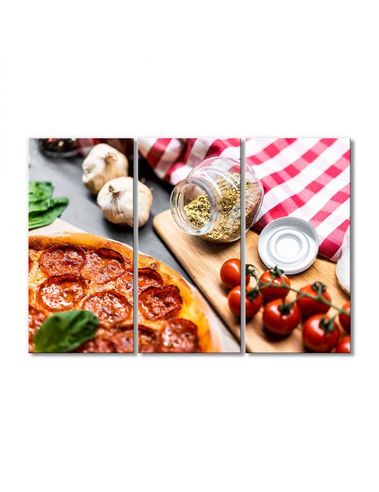 Картина модульная Специи для пиццы Маргарита 3 модуля 80x120 см