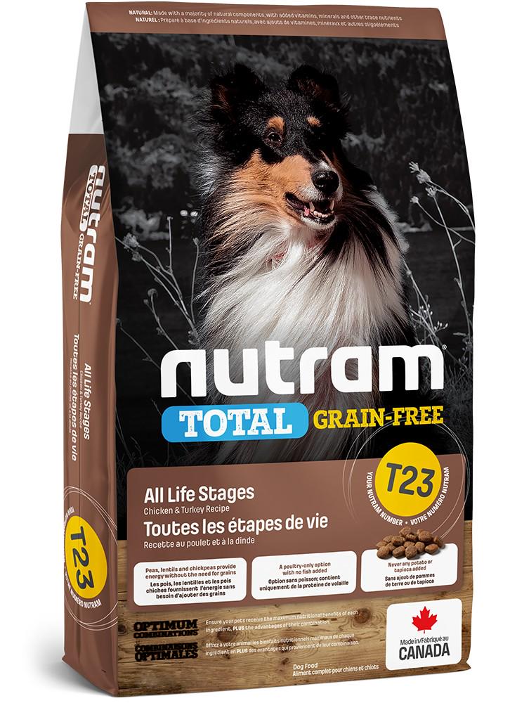 Корм сухой для собак Nutram T23 Grain Free Chicken&Turkey Dog с курицей и индейкой 11,4 кг (067714102505)