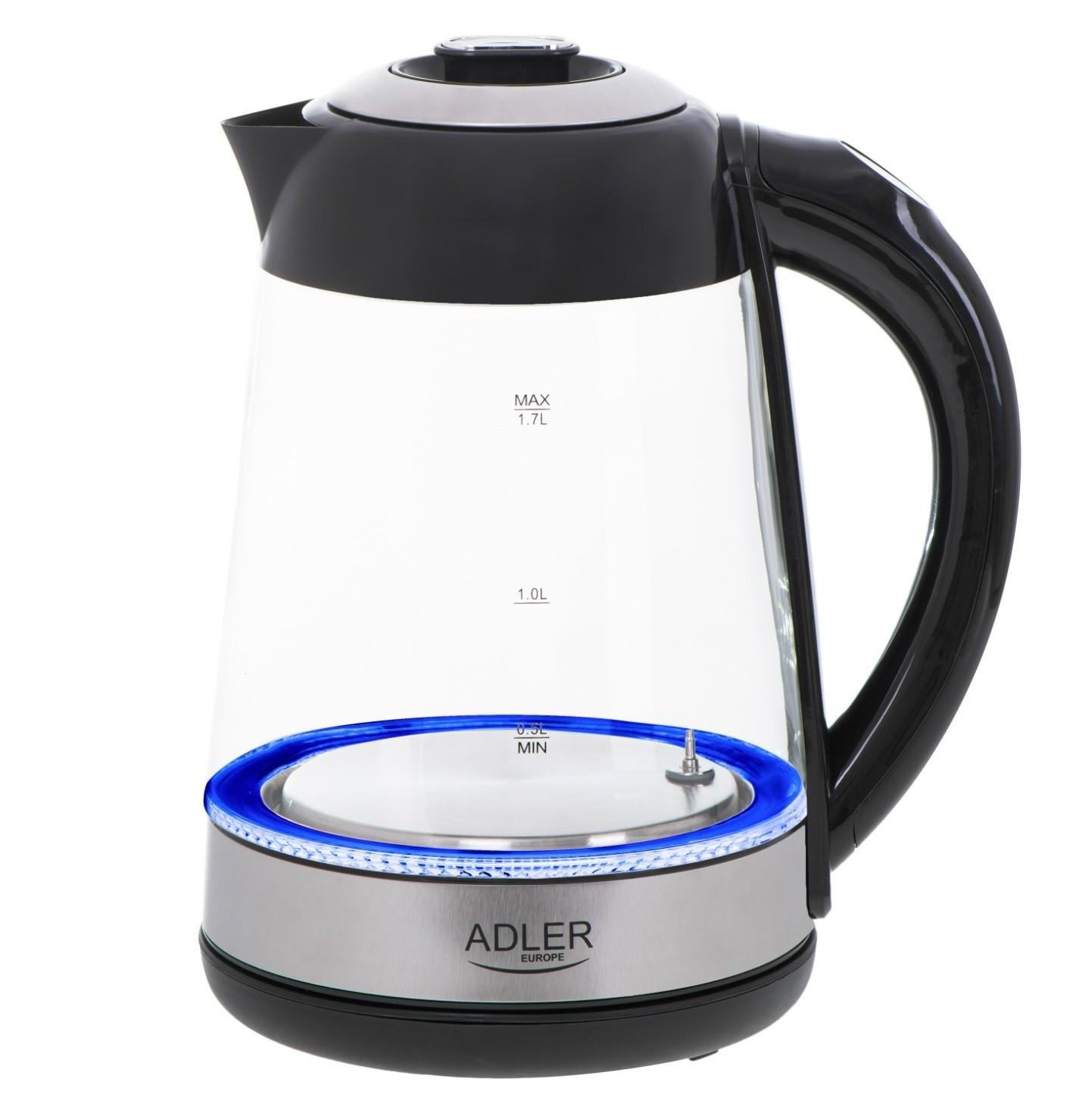 Чайник с регулятором температуры Adler 1,7 л Black
