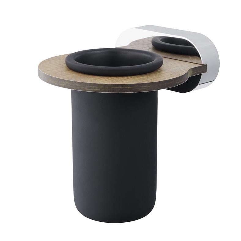 Стакан для ванної кімнати Bisk BERGEN кераміка Чорний (07064)